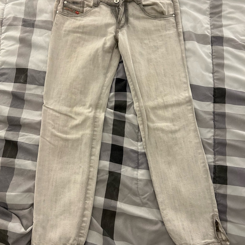 Diesel Gray Skinny Jeans Smooth Texture